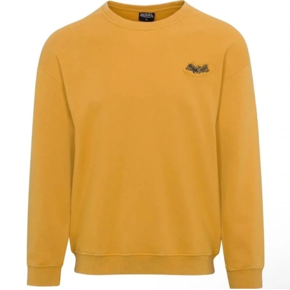 Von Dutch Yellow Crewneck Sweater with Vintage Logo - Picture 2 of 5